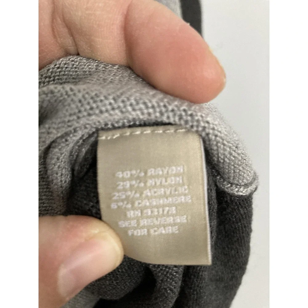 Joan Vass‎ Sweater Women M Gray Colorblock Geometric Knit Pullover Lightweight - Picture 6 of 10